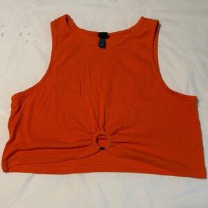 Wild Fable Orange Cut Out Tie Front Tank Top